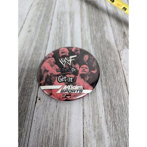 WWF Attitude Era Akclaim Sports Get It! Collectible Metal Pinback Button Badge
